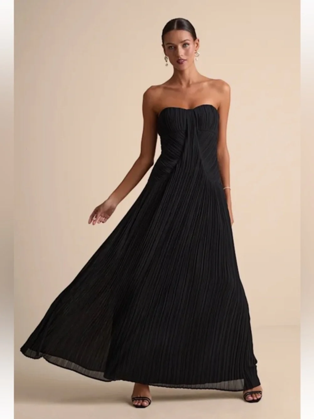 lulus black strapless dress Black Strapless Maxi Dress and Scarf Set | Womens | Medium (Available in XXS, XS, S, L, XL) | 100% Polyester